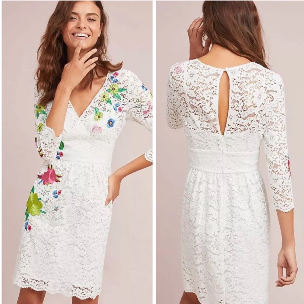 TRACY REESE ANTHROPOLOGIE Adaline Lace Dress Sz 2P